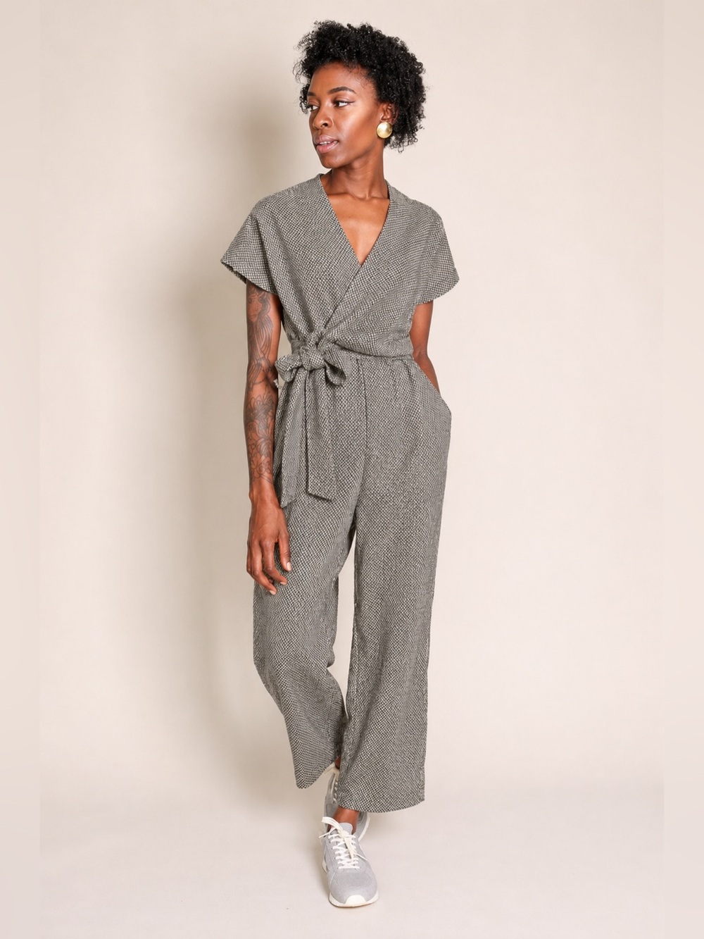 Ace&Jig Wrap Jumper in Houndstooth